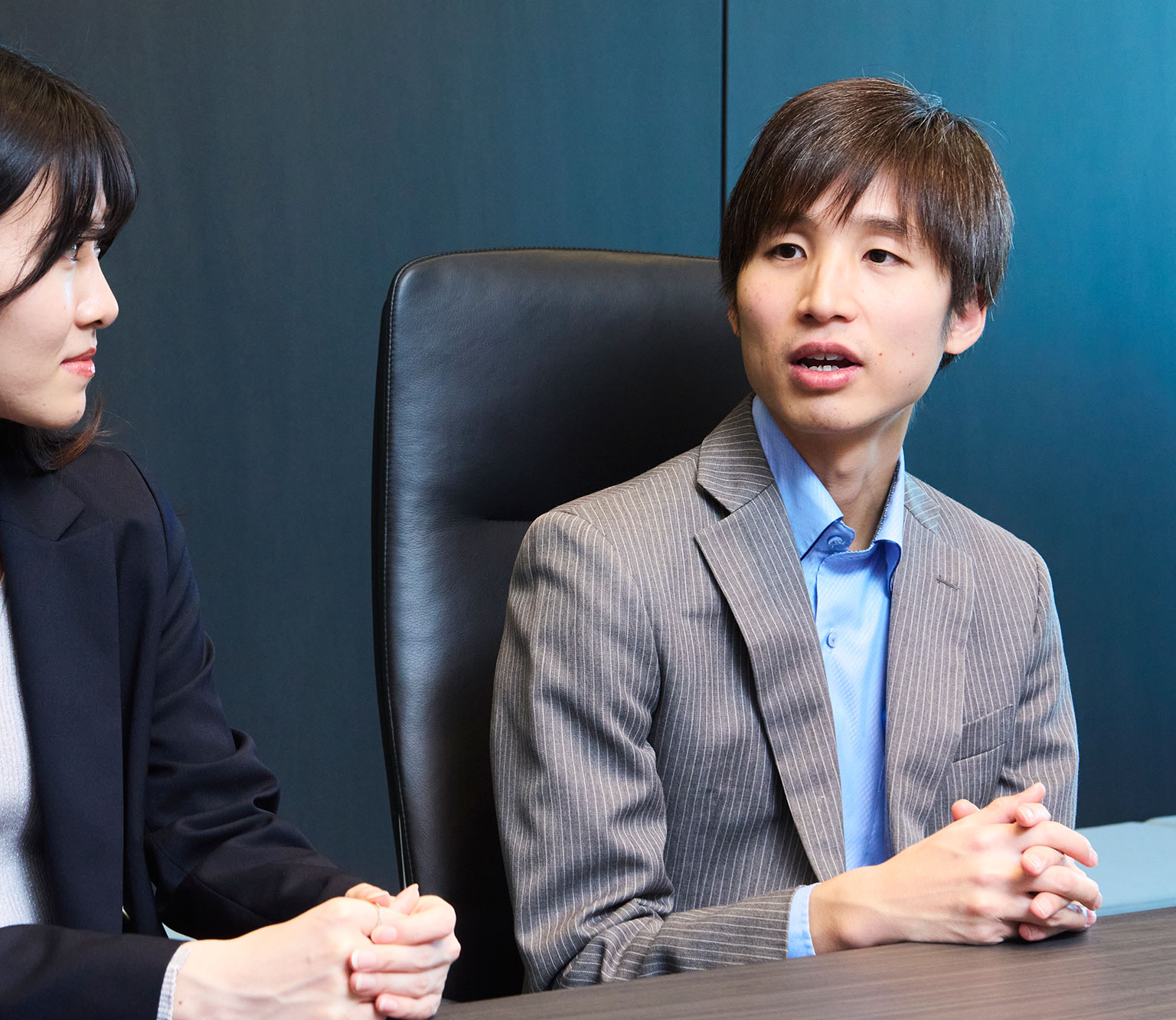 北村のインタビュー風景